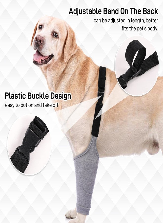 IDOMIK Dog Recovery Suit for Front Legs, Dog Recovery Sleeves After Surgery with Elastic Band, Soft Protective Elbow Braces for Medium Large Dogs, Cone Collar Alternative to Stop Licking Leg Wounds,Grey,XL - Image 4